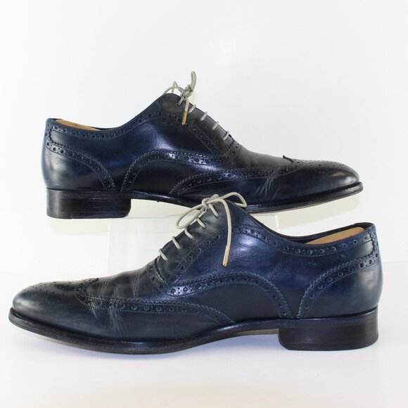 To Boot Adam Derrick Blue Leather Oxford Shoes Mens (US 10/EU 43.5) - Picture 3 of 10